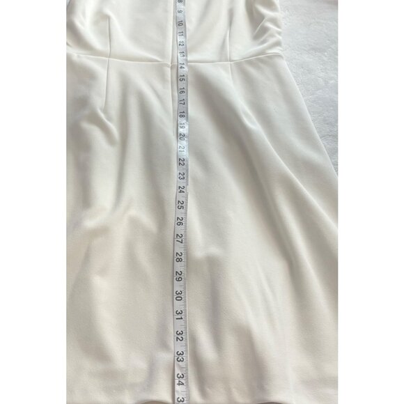 Calvin Klein White Sleeveless Faux Wrap Above Knee Dress Womens Size 8P - Picture 12 of 12